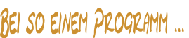 Bei so einem Programm ...
